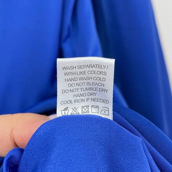 Lovers and Friends | Ana Dress in Cobalt Blue One Shoulder Wrap Mini XS - Picture 14 of 14